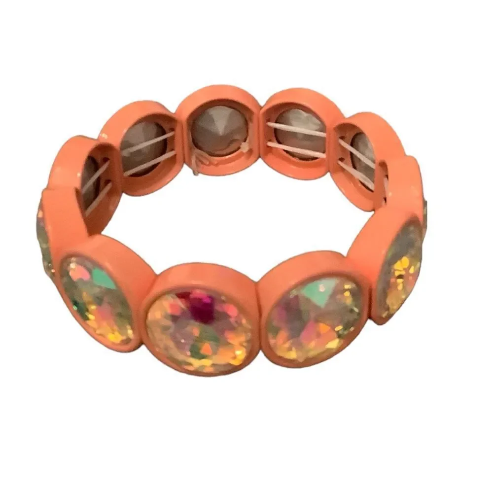 🌼🌼Chunky iridescent stretch bracelet peach🌼🌼